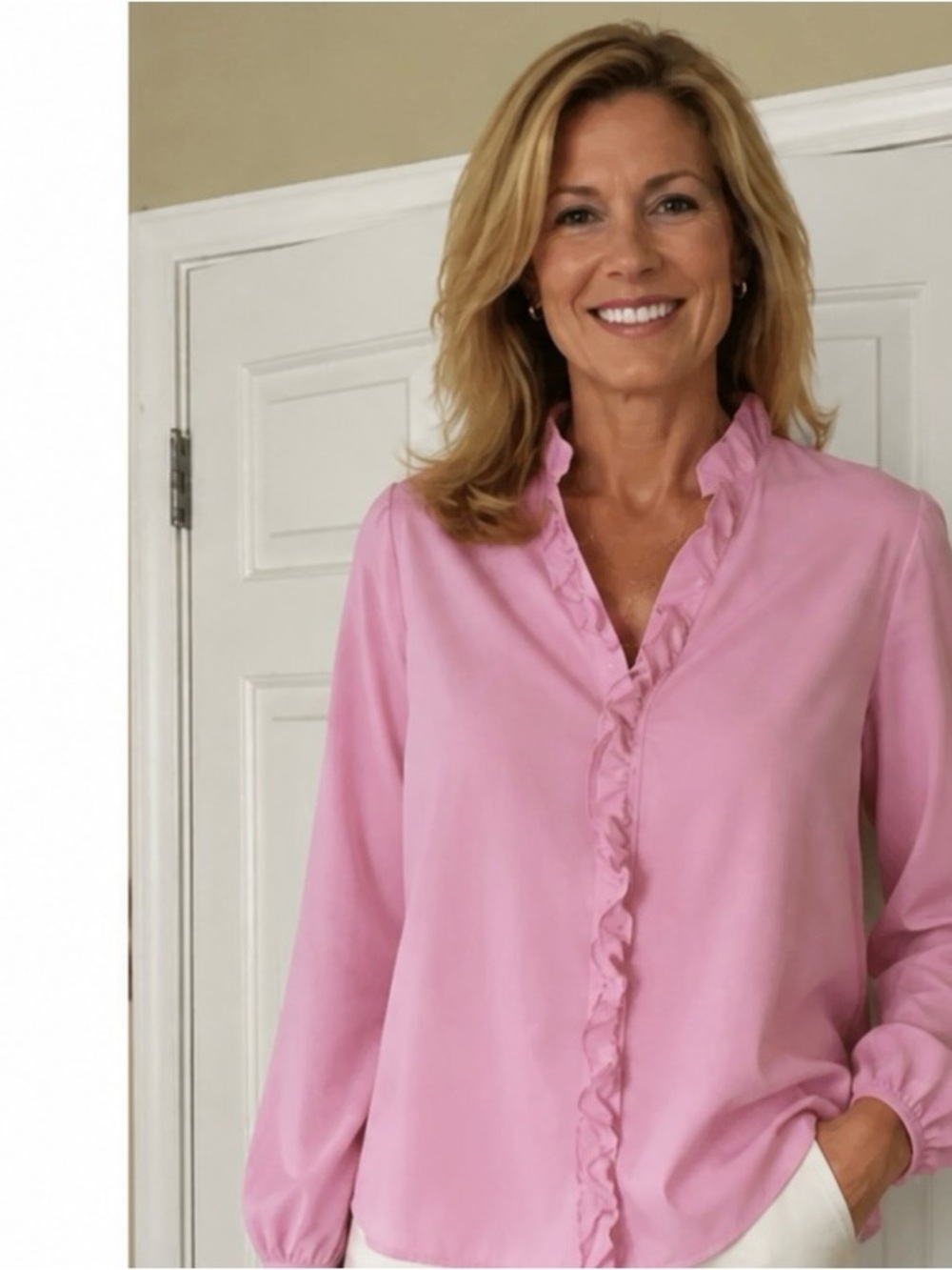 Pink Ruffled Blouse